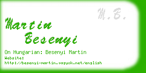 martin besenyi business card